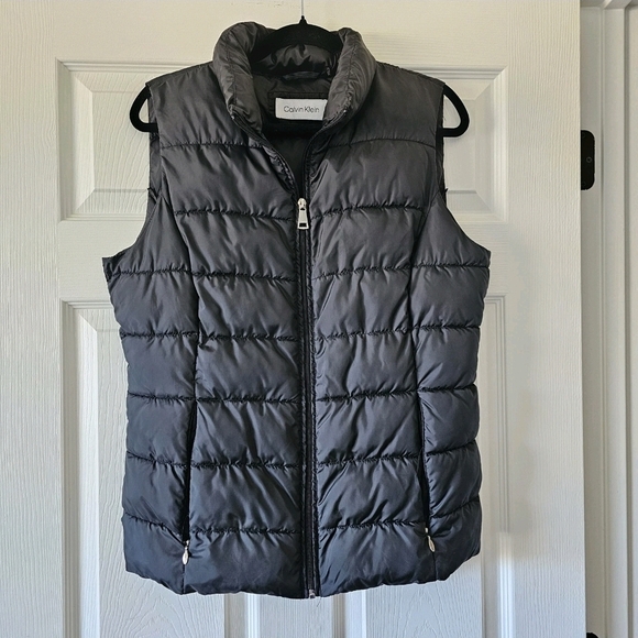 Calvin Klein Women's Sz Medium Black Zip Up Puffer Vest #99 - Picture 2 of 11